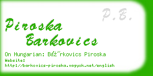 piroska barkovics business card